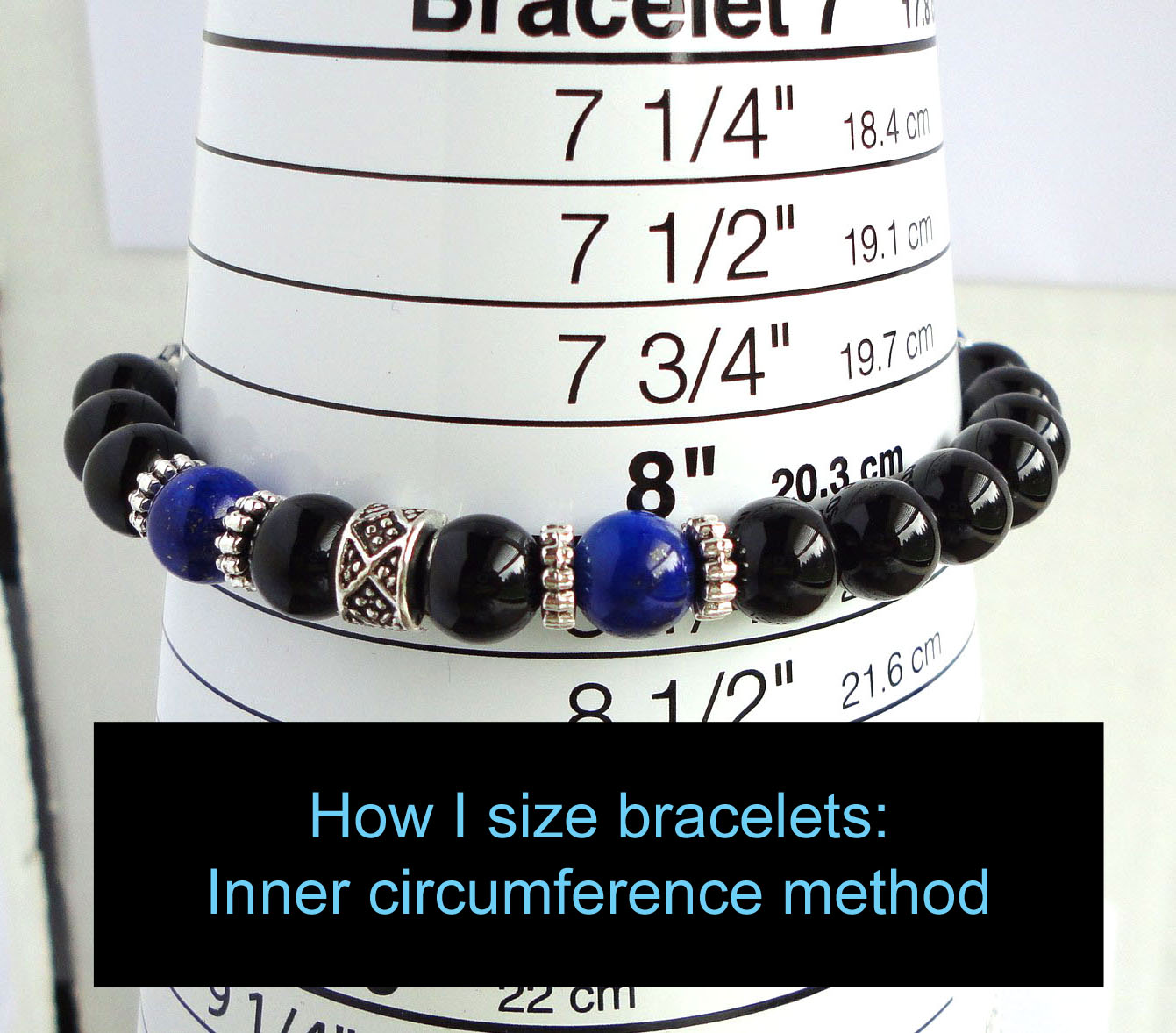 Handmade Blue Striped Agate Men's Bracelet – Stainless Steel, Customizable Size
